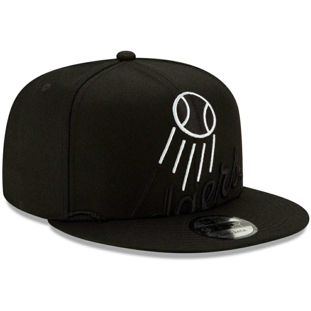 Black Los Angeles Dodgers New Era Monochrome Logo Elements 9FIFTY Adjustable Snapback Hat