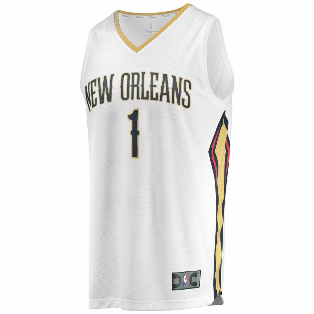 Fanatics Zion Williamson New Orleans Pelicans Replica Fast Break Jersey White