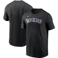 Black Colorado Rockies Nike Team Wordmark T-Shirt