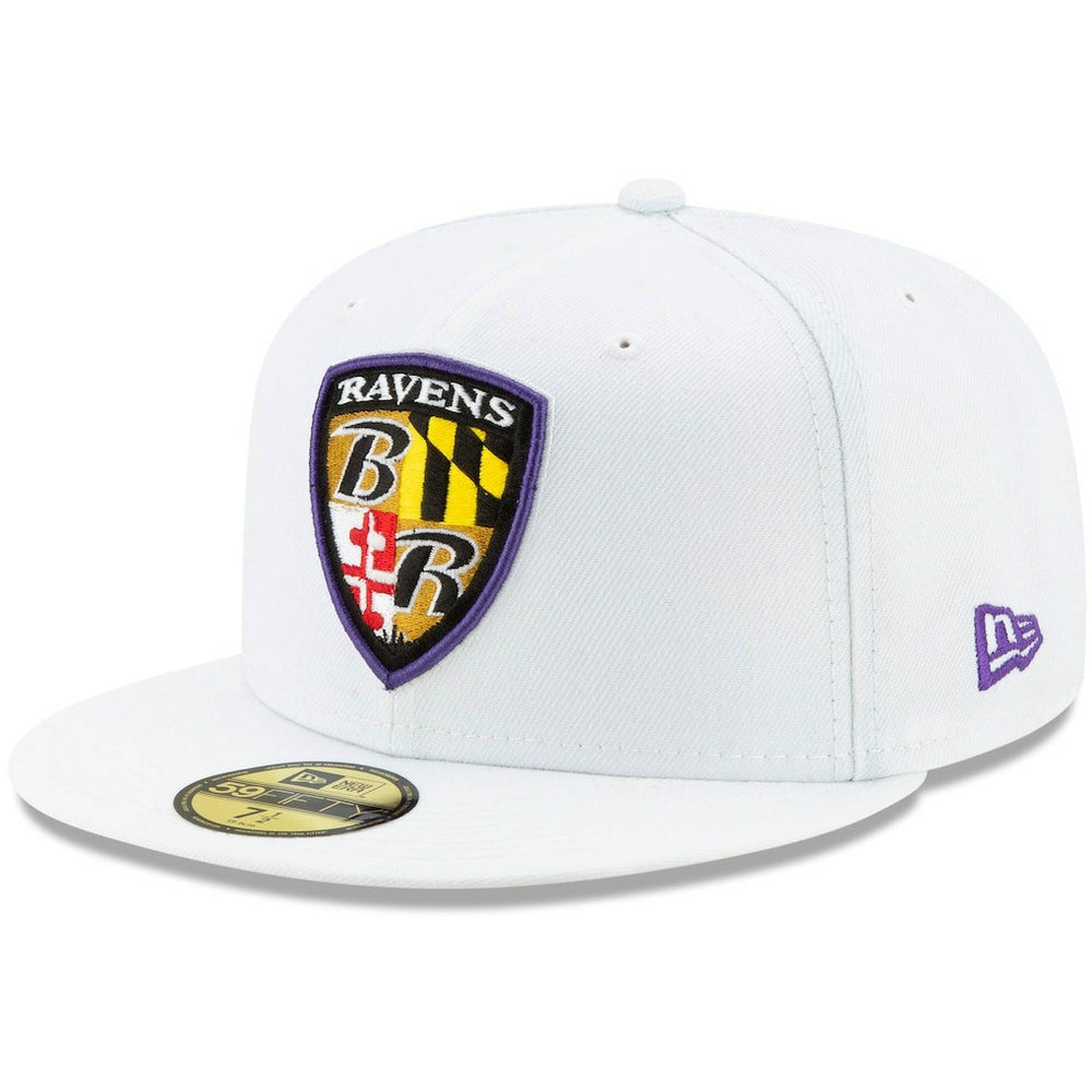 Shield Omaha 59FIFTY Fitted Hat - Baltimore Ravens Hats