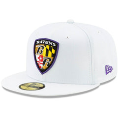 Shield Omaha 59FIFTY Fitted Hat - Baltimore Ravens Hats