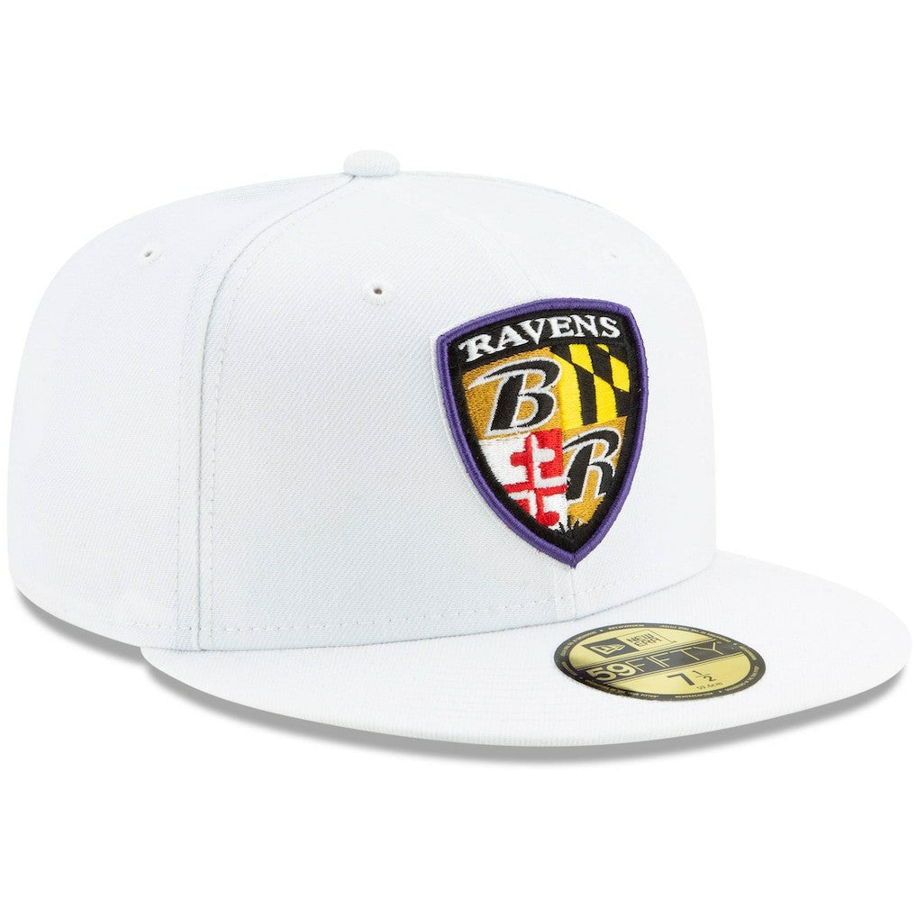 Shield Omaha 59FIFTY Fitted Hat - Baltimore Ravens Hats