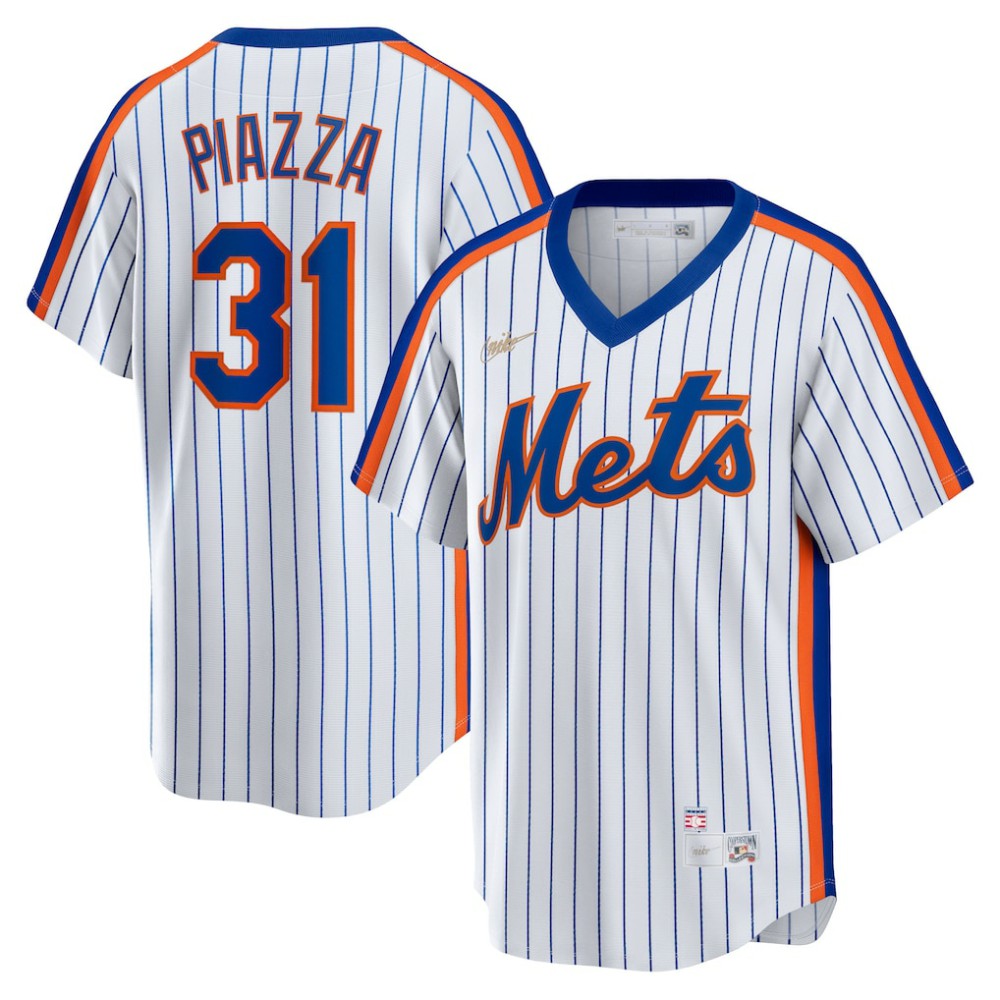 White Mike Piazza New York Mets Nike Home Cooperstown Collection Player Jersey