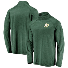 Green Athletics Fanatics Iconic Striated Primary Logo Raglan Quarter-Zip Pullover Jacket