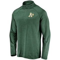 Green Athletics Fanatics Iconic Striated Primary Logo Raglan Quarter-Zip Pullover Jacket