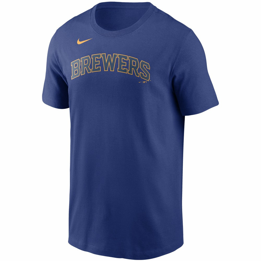 Royal Christian Yelich Milwaukee Brewers Nike Name & Number T-Shirt