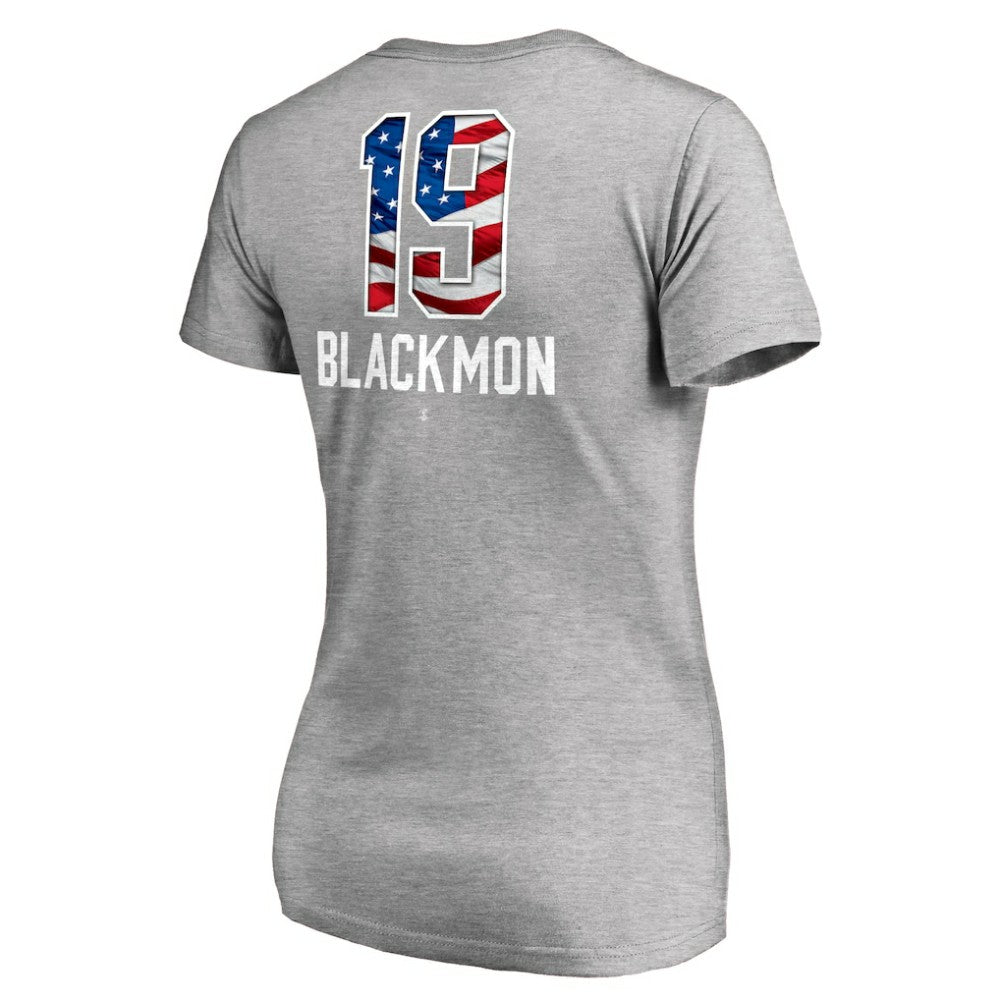 Heathered Gray Charlie Blackmon Colorado Rockies Women's Banner Wave Name & Number V-Neck T-Shirt