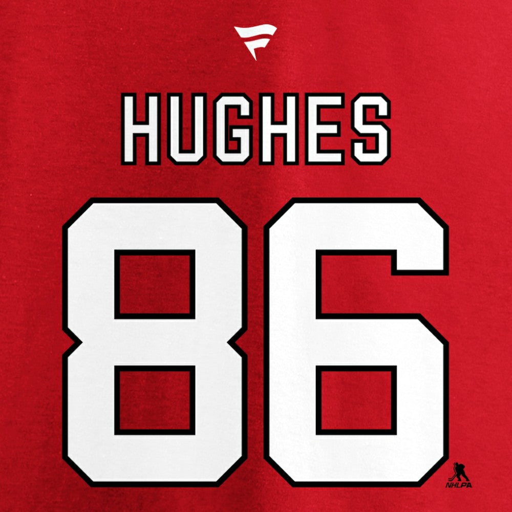 NHL Jack Hughes New Jersey Devils Fanatics Authentic Stack Player Name & Number T-Shirt
