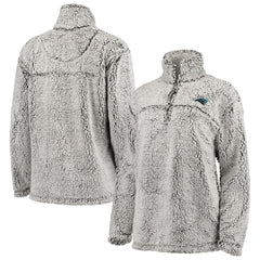 G-III 4Her by Carl Banks Women's Sherpa Quarter-Zip Pullover Jacket - Carolina Panthers Pullover