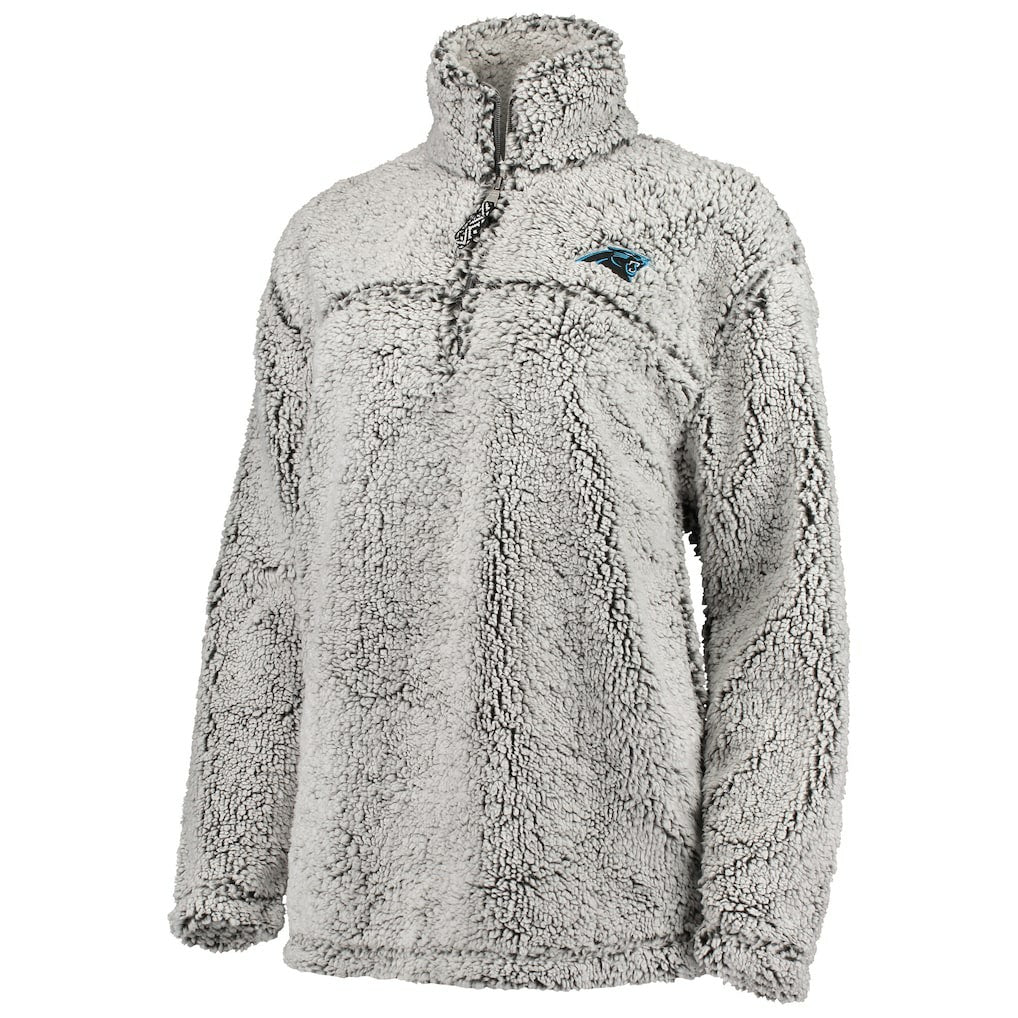 G-III 4Her by Carl Banks Women's Sherpa Quarter-Zip Pullover Jacket - Carolina Panthers Pullover