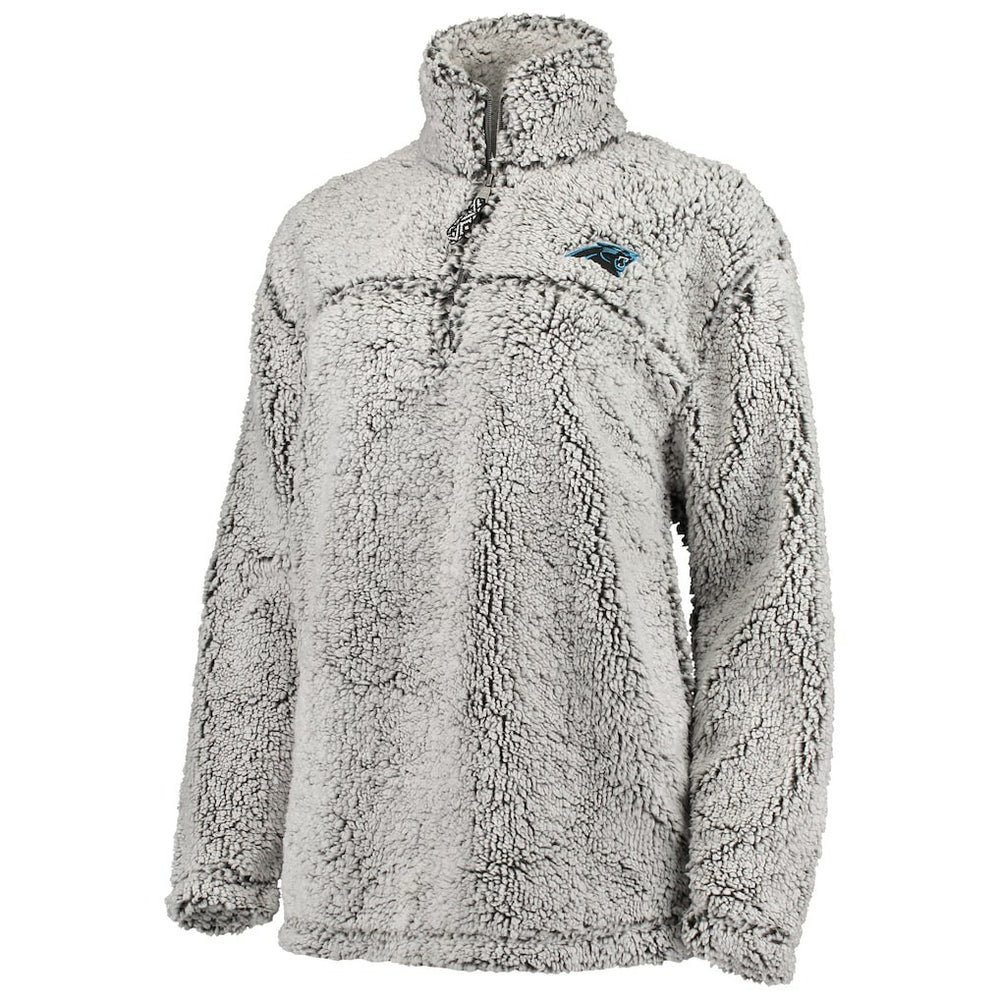 G-III 4Her by Carl Banks Women's Sherpa Quarter-Zip Pullover Jacket - Carolina Panthers Pullover
