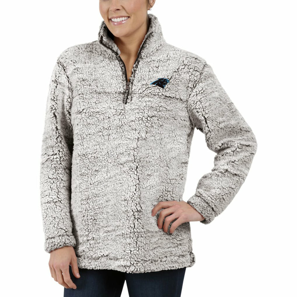 G-III 4Her by Carl Banks Women's Sherpa Quarter-Zip Pullover Jacket - Carolina Panthers Pullover