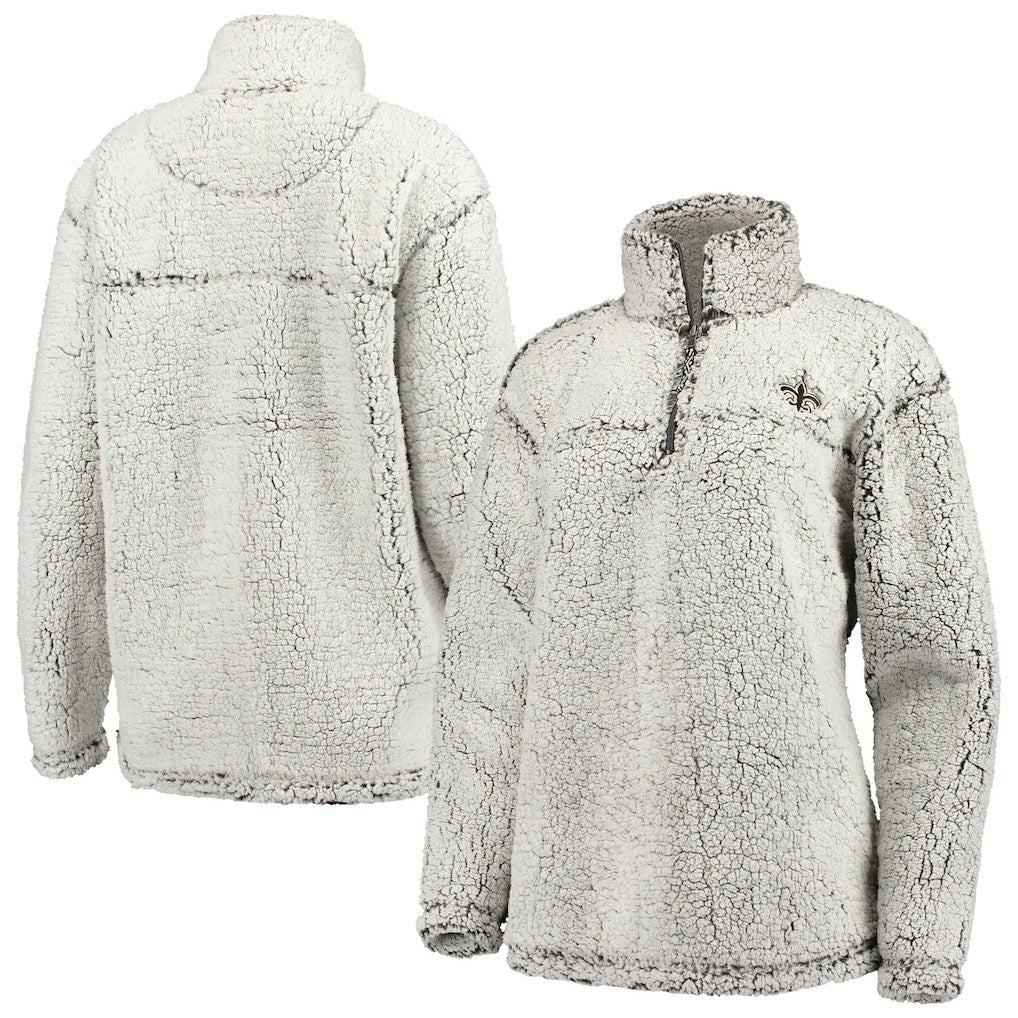 G-III 4Her by Carl Banks Women's Sherpa Quarter-Zip Pullover Jacket - New Orleans Saints Pullover