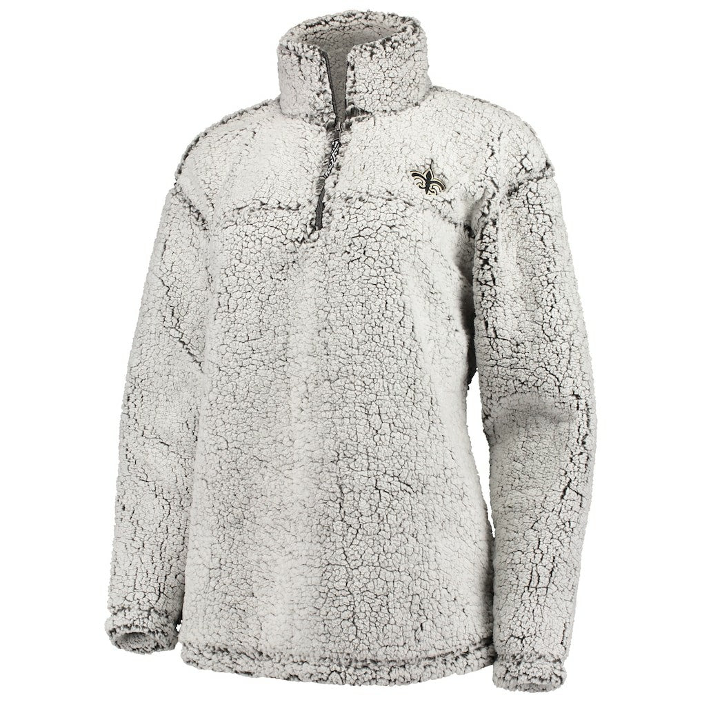 G-III 4Her by Carl Banks Women's Sherpa Quarter-Zip Pullover Jacket - New Orleans Saints Pullover