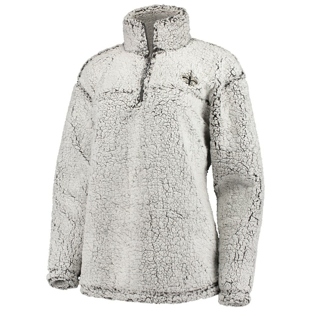 G-III 4Her by Carl Banks Women's Sherpa Quarter-Zip Pullover Jacket - New Orleans Saints Pullover