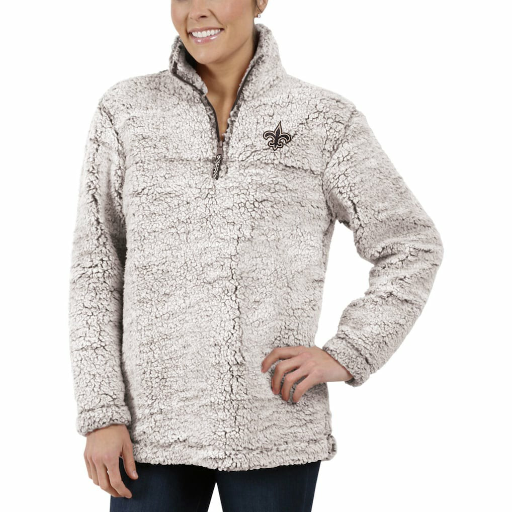 G-III 4Her by Carl Banks Women's Sherpa Quarter-Zip Pullover Jacket - New Orleans Saints Pullover