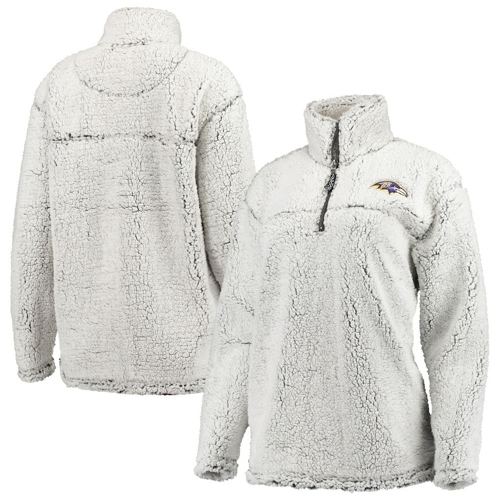 G-III 4Her by Carl Banks Women's Sherpa Quarter-Zip Pullover Jacket - Baltimore Ravens Pullover