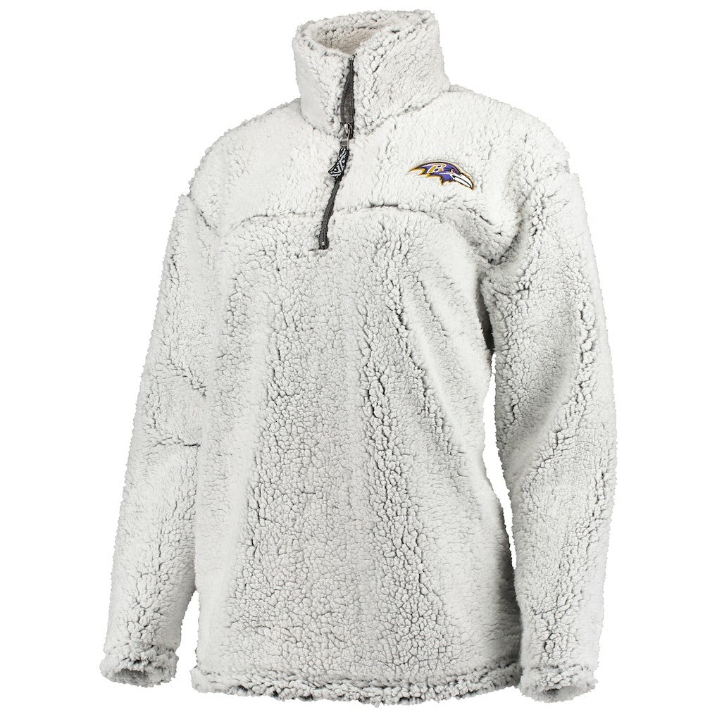 G-III 4Her by Carl Banks Women's Sherpa Quarter-Zip Pullover Jacket - Baltimore Ravens Pullover