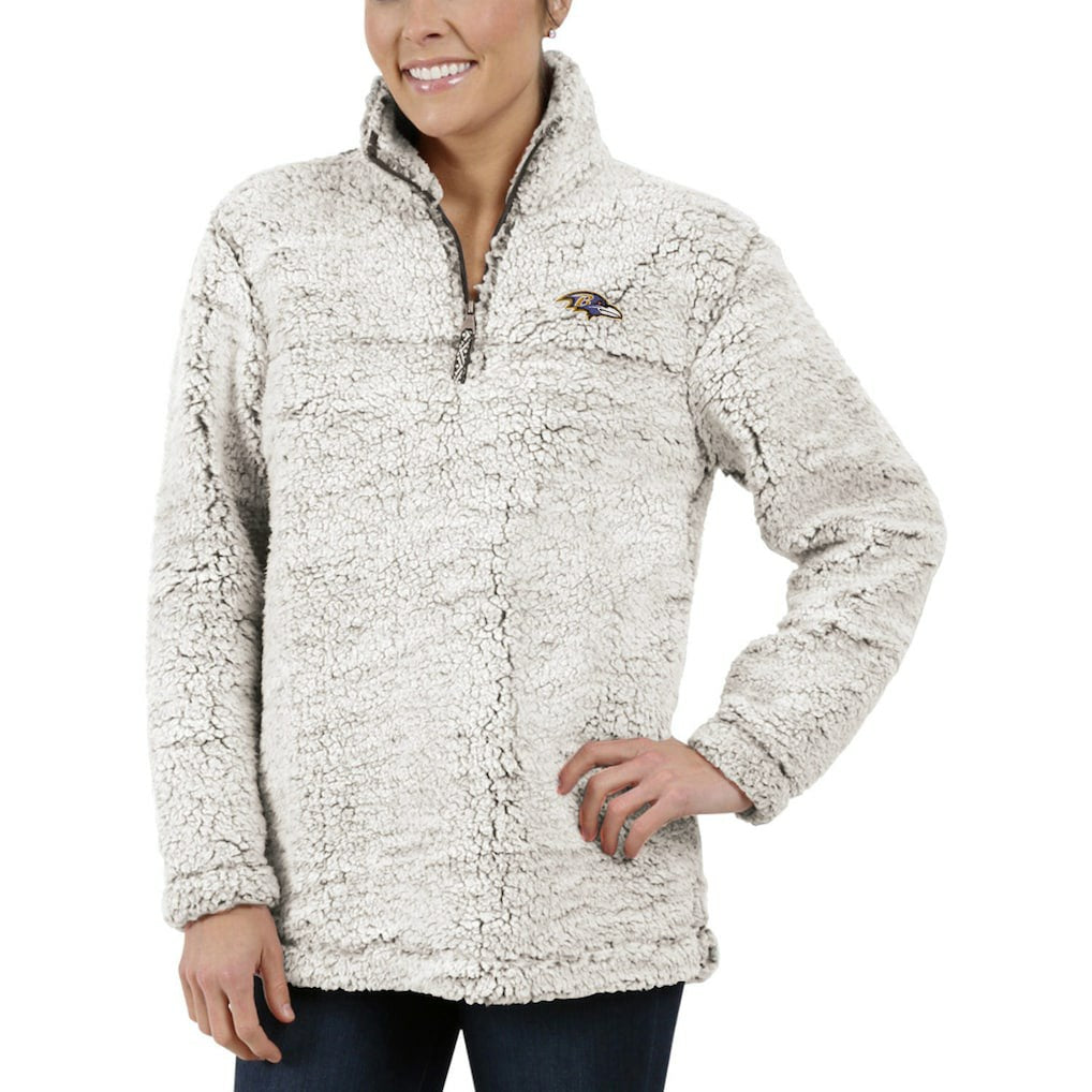 G-III 4Her by Carl Banks Women's Sherpa Quarter-Zip Pullover Jacket - Baltimore Ravens Pullover
