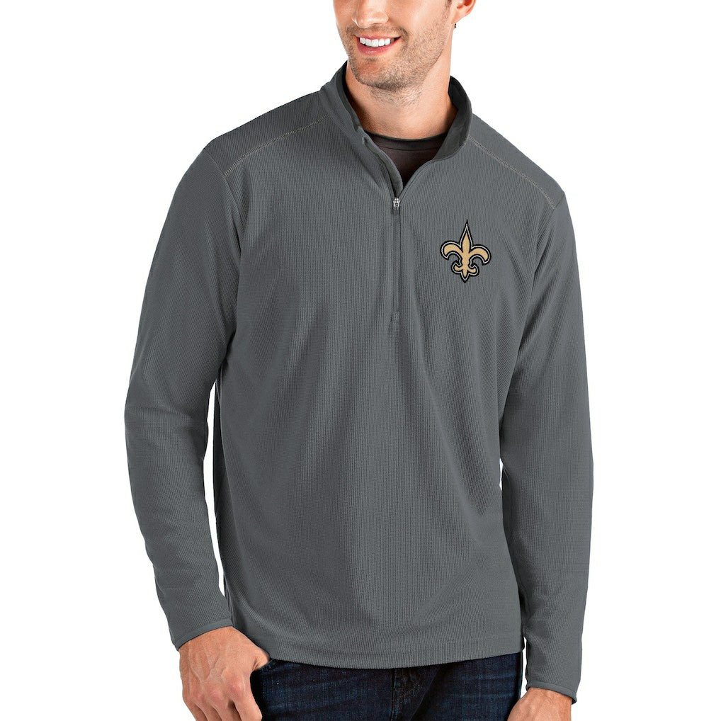 Antigua Glacier Quarter-Zip Pullover Jacket - New Orleans Saints Pullover