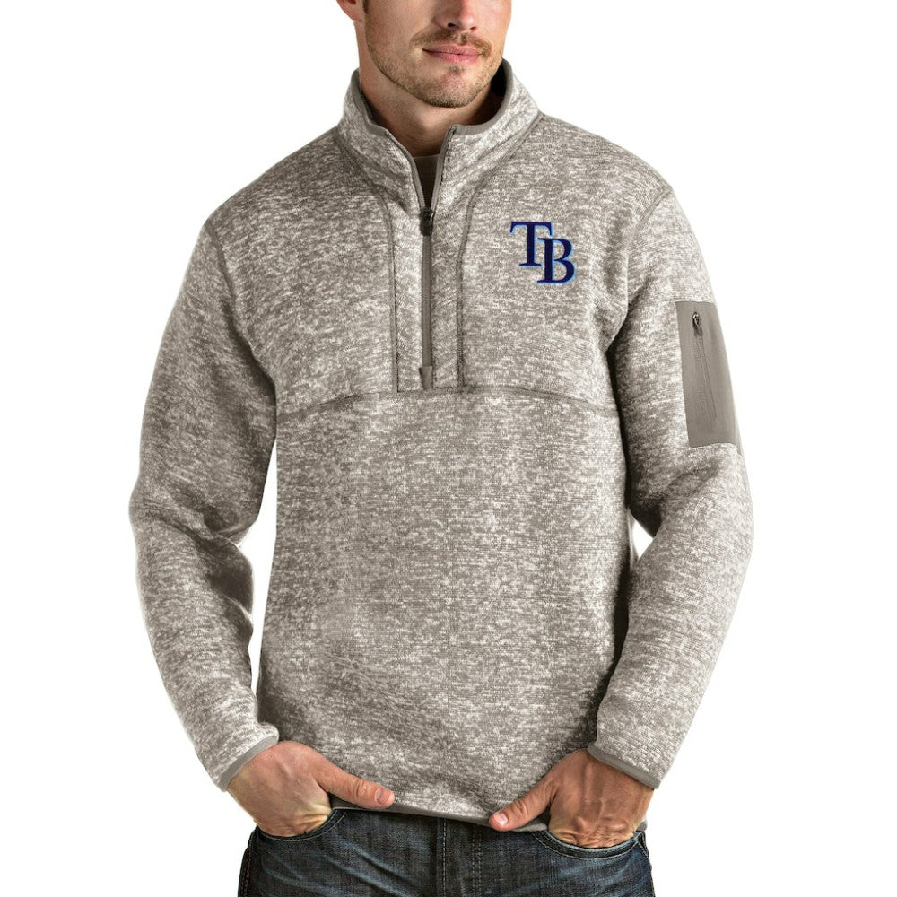 Oatmeal Tampa Bay Rays Antigua Fortune Quarter-Zip Pullover Jacket