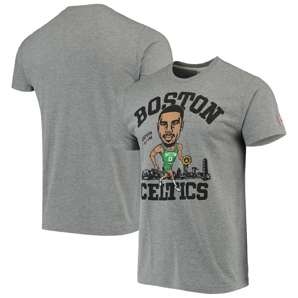 Jayson Tatum Boston Celtics Caricature Tri-Blend T-Shirt