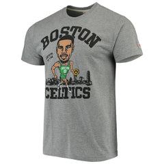 Jayson Tatum Boston Celtics Caricature Tri-Blend T-Shirt
