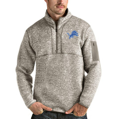 Antigua Fortune Quarter-Zip Pullover Jacket - Detroit Lions Pullover