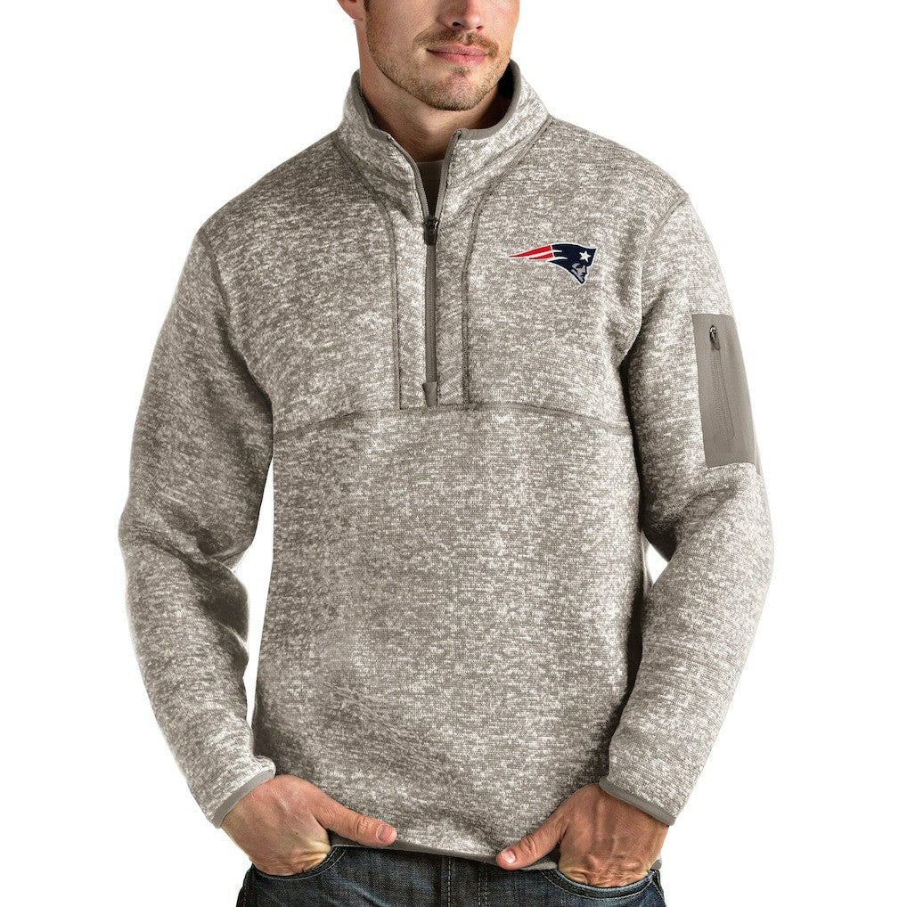 Antigua Fortune Quarter-Zip Pullover Jacket - New England Patriots Pullover