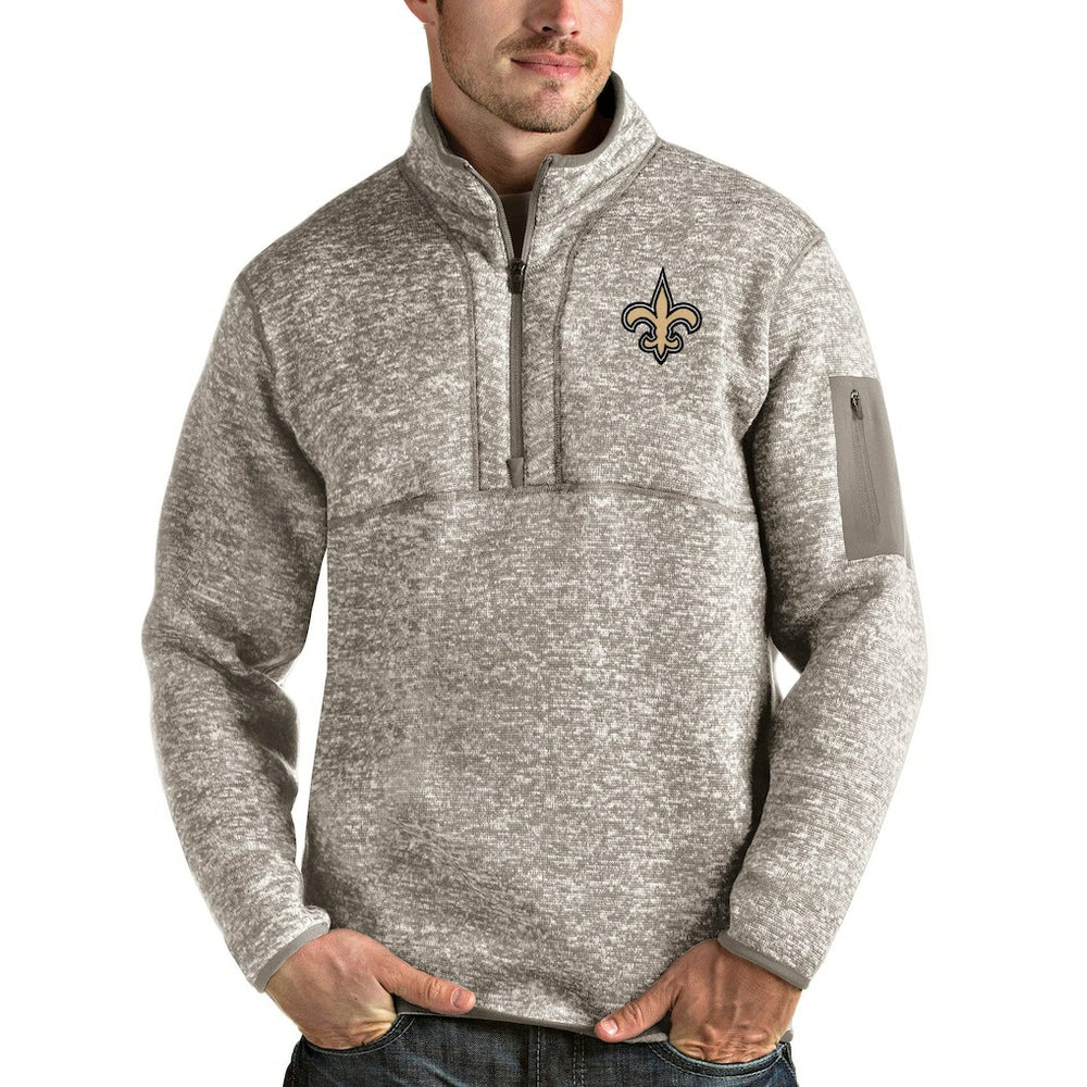 Antigua Fortune Quarter-Zip Pullover Jacket - New Orleans Saints Pullover