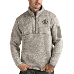 Antigua Fortune Quarter-Zip Pullover Jacket - New Orleans Saints Pullover
