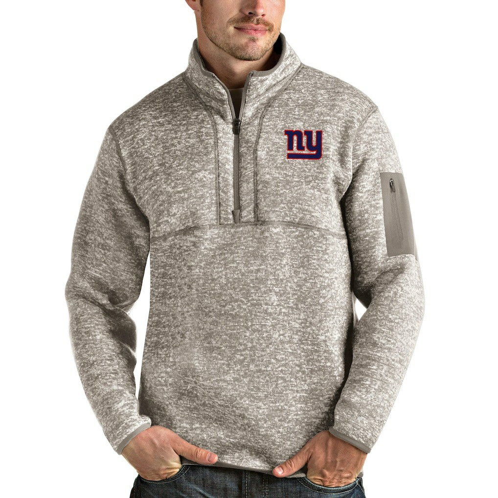Antigua Fortune Quarter-Zip Pullover Jacket - New York Giants Pullover