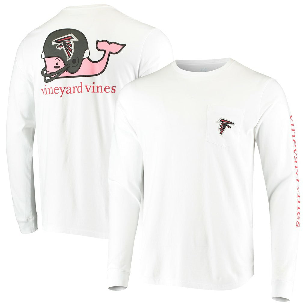 Vineyard Vines Whale Helmet Long Sleeve T-Shirt - Atlanta Falcons T-shirts