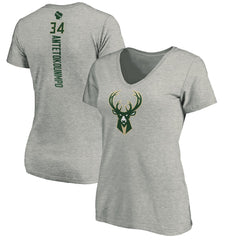 Giannis Antetokounmpo Milwaukee Bucks Women's Playmaker Name & Number V-Neck T-Shirt