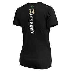 Giannis Antetokounmpo Milwaukee Bucks Women's Playmaker Name & Number V-Neck T-Shirt