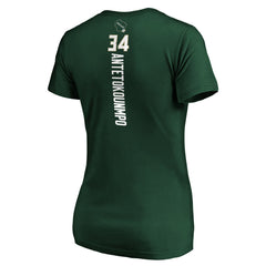 Giannis Antetokounmpo Milwaukee Bucks Women's Playmaker Name & Number V-Neck T-Shirt