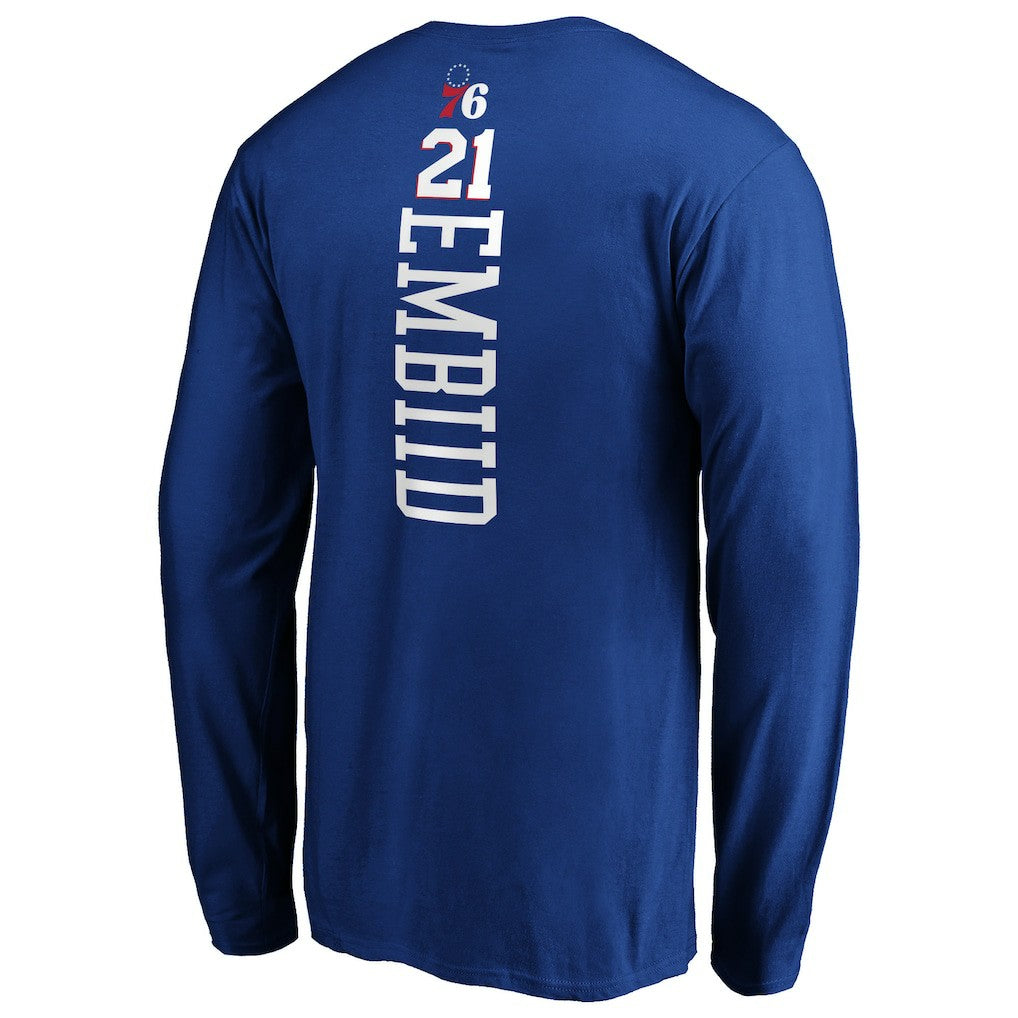 Joel Embiid Philadelphia 76ers Playmaker Name & Number Long Sleeve T-Shirt