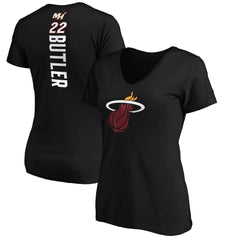 Fanatics Jimmy Butler Miami Heat Women's Playmaker Logo Name & Number V-Neck T-Shirt