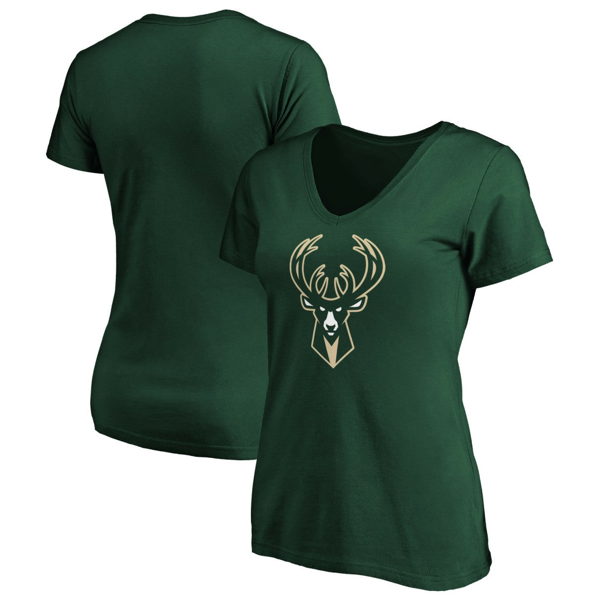 Fanatics Milwaukee Bucks Women's Primary Logo Team V-Neck T-Shirt