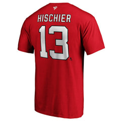 NHL Nico Hischier New Jersey Devils Fanatics Authentic Stack Player Name & Number T-Shirt