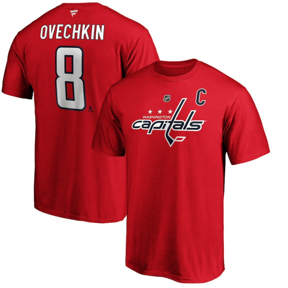 NHL Alexander Ovechkin Washington Capitals Fanatics Authentic Stack Player Name & Number T-Shirt