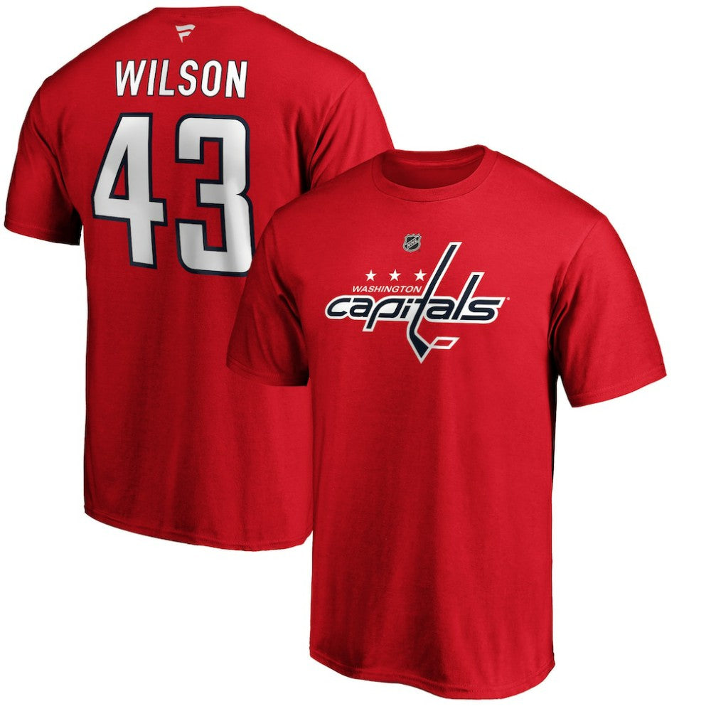 NHL Tom Wilson Washington Capitals Fanatics Authentic Stack Player Name & Number T-Shirt