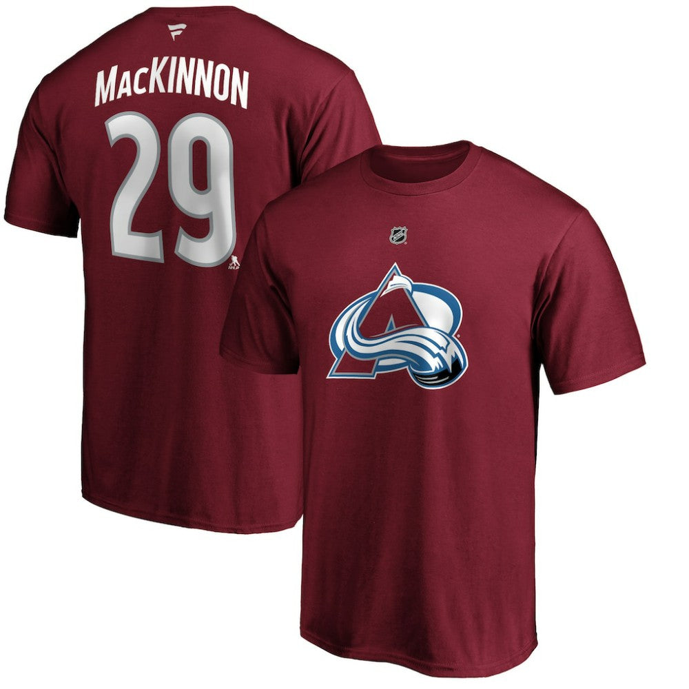 NHL Nathan MacKinnon Colorado Avalanche Fanatics Authentic Stack Player Name & Number T-Shirt