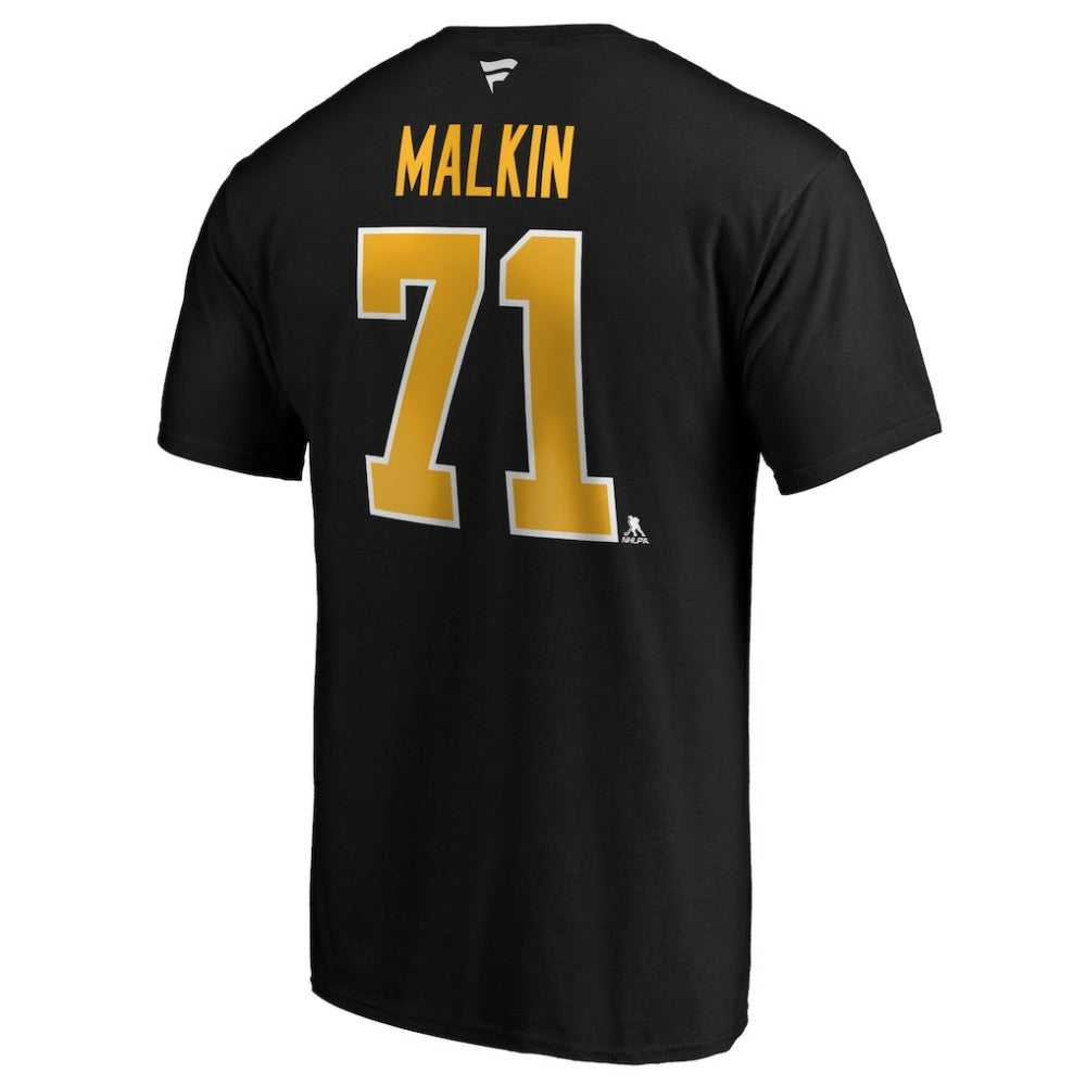 NHL Evgeni Malkin Pittsburgh Penguins Fanatics Authentic Stack Player Name & Number T-Shirt