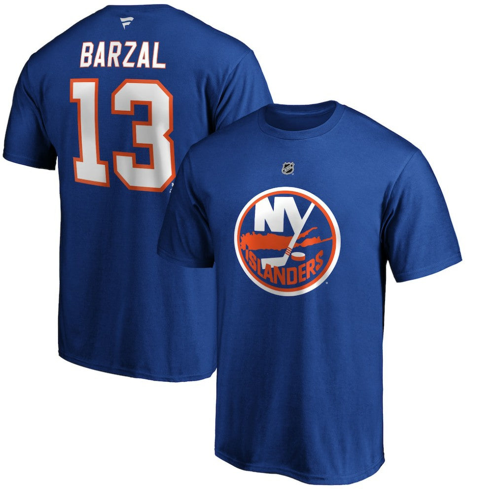 NHL Mathew Barzal New York Islanders Fanatics Authentic Stack Player Name & Number T-Shirt