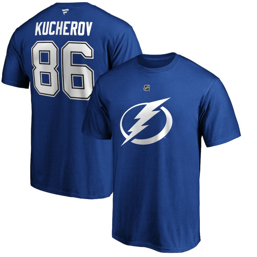 NHL Nikita Kucherov Tampa Bay Lightning Fanatics Authentic Stack Player Name & Number T-Shirt
