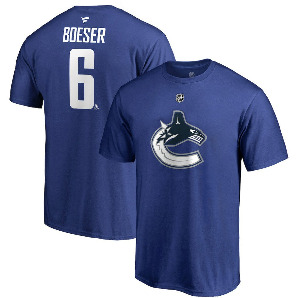 NHL Brock Boeser Vancouver Canucks Fanatics Authentic Stack Player Name & Number T-Shirt