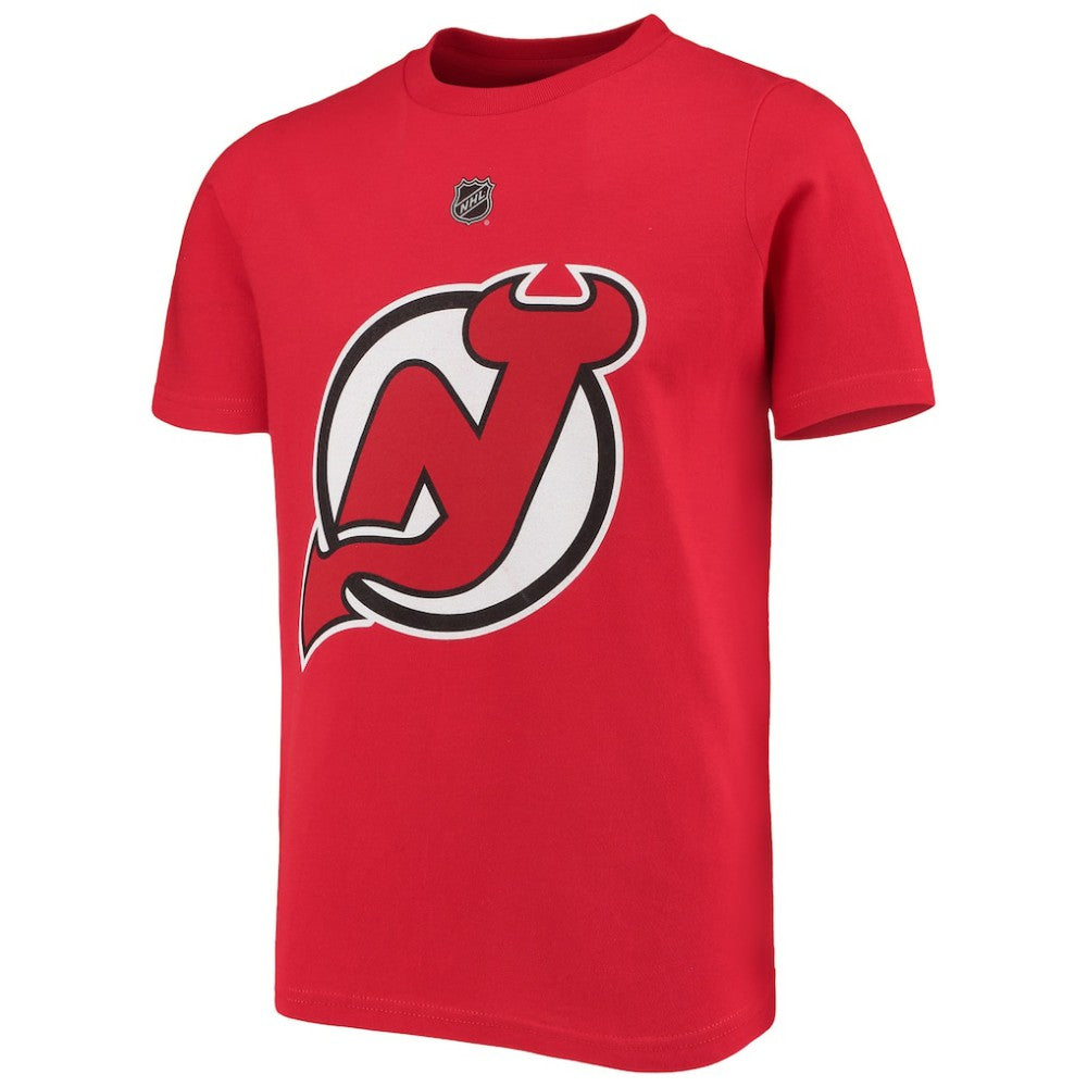 NHL Jack Hughes New Jersey Devils Youth Player Name & Number T-Shirt