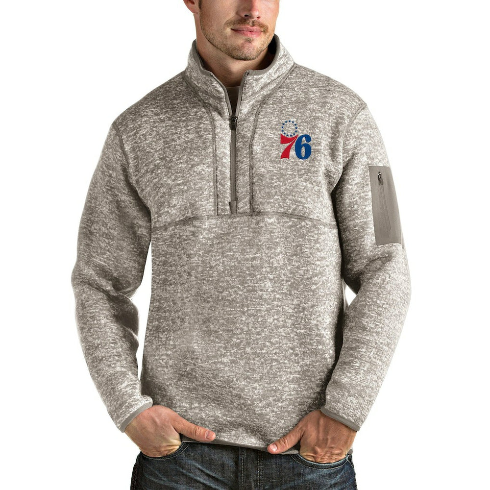 Philadelphia 76ers Antigua Fortune Quarter-Zip Pullover Jacket