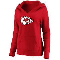 Women's Primary Team Logo V-Neck Pullover Hoodie - Kansas City Chiefs Hoodies